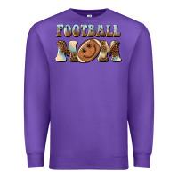 Purple football mom football smiley face Premium Sweatshirt - BarkalooDesign