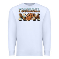White football mom football smiley face Premium Sweatshirt - BarkalooDesign