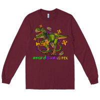 Burgundy mardi saurus rex olivia Long Sleeve Tee - OliviaCreatesArt