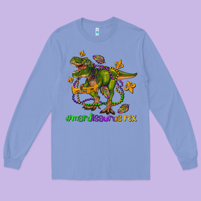 Mardi Saurus Rex Olivia Long Sleeve Tee Designed By Oliviacreatesart