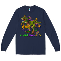 Navy mardi saurus rex olivia Long Sleeve Tee - OliviaCreatesArt