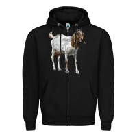 Black Boer Goat Zipper Hoodie - LillyAllenDesigns