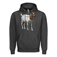 Charcoal Heather Boer Goat Zipper Hoodie - LillyAllenDesigns