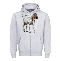 Heather Grey Boer Goat Zipper Hoodie - LillyAllenDesigns