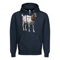 Navy Boer Goat Zipper Hoodie - LillyAllenDesigns
