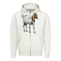 Oatmeal Heather Boer Goat Zipper Hoodie - LillyAllenDesigns