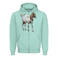 Seafoam Boer Goat Zipper Hoodie - LillyAllenDesigns