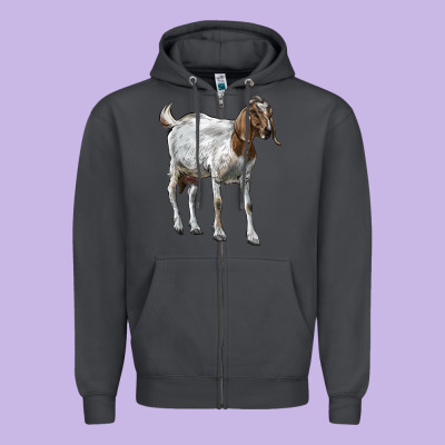 Boer Goat Zipper Hoodie Designed By Lillyallendesigns
