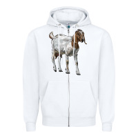 White Boer Goat Zipper Hoodie - LillyAllenDesigns