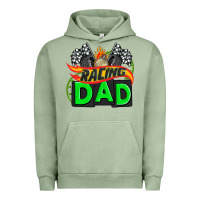 Pigment Oil Green racing dad with racing  equipment Urban Hoodie - AdoDesignShop