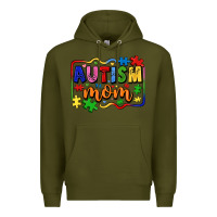 Army Green autism mom Premium Hoodie - LillyAllenDesigns