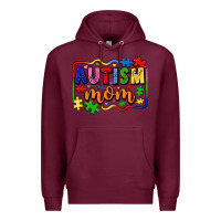 Burgundy autism mom Premium Hoodie - LillyAllenDesigns