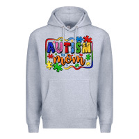 Heather Grey autism mom Premium Hoodie - LillyAllenDesigns