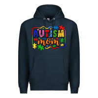 Navy autism mom Premium Hoodie - LillyAllenDesigns