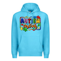 Ocean Blue autism mom Premium Hoodie - LillyAllenDesigns