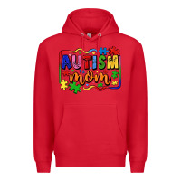 Red autism mom Premium Hoodie - LillyAllenDesigns