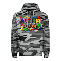 Slate Camo autism mom Premium Hoodie - LillyAllenDesigns