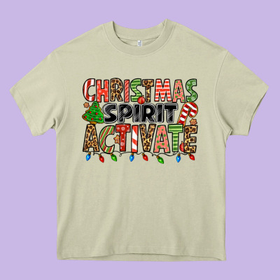 Christmas Spirit Activate Heavy Core Tee Designed By Jasminsmagicworld