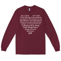 Burgundy Love is patient Love is Kind 1 Corinthians 1348 Long Sleeve Tee - trangStudio