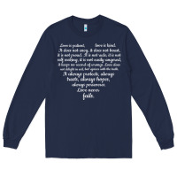 Navy Love is patient Love is Kind 1 Corinthians 1348 Long Sleeve Tee - trangStudio