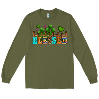 Army Green blessed olivia Long Sleeve Tee - OliviaCreatesArt