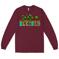 Burgundy blessed olivia Long Sleeve Tee - OliviaCreatesArt