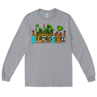 Heather Grey blessed olivia Long Sleeve Tee - OliviaCreatesArt