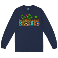 Navy blessed olivia Long Sleeve Tee - OliviaCreatesArt