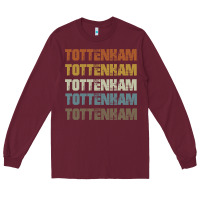 Burgundy Retro Vintage Tottenham London Long Sleeve Tee - trangStudio
