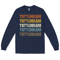 Navy Retro Vintage Tottenham London Long Sleeve Tee - trangStudio