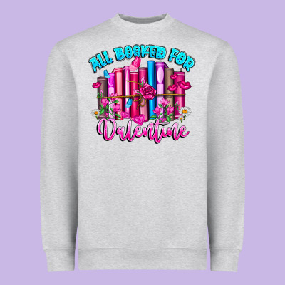 All Booked For Valentines Heavyweight Sweatshirt Designed By Cowhidedigitalart