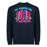 Navy All Booked For Valentines Heavyweight Sweatshirt - CowhideDigitalArt