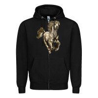Black percheron horse Zipper Hoodie - LillyAllenDesigns