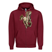 Burgundy percheron horse Zipper Hoodie - LillyAllenDesigns
