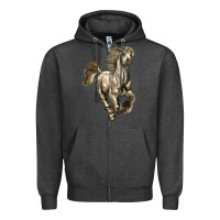 Charcoal Heather percheron horse Zipper Hoodie - LillyAllenDesigns