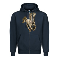 Navy percheron horse Zipper Hoodie - LillyAllenDesigns