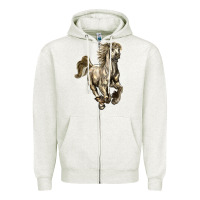 Oatmeal Heather percheron horse Zipper Hoodie - LillyAllenDesigns