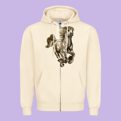 Percheron Horse Zipper Hoodie Designed By Lillyallendesigns