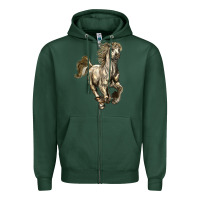 Sports Green percheron horse Zipper Hoodie - LillyAllenDesigns