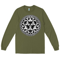 Army Green M.C. Escher Circle Limit IV Long Sleeve Tee - trangStudio