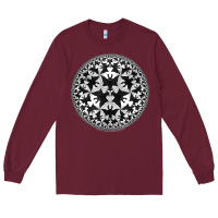 Burgundy M.C. Escher Circle Limit IV Long Sleeve Tee - trangStudio