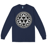 Navy M.C. Escher Circle Limit IV Long Sleeve Tee - trangStudio