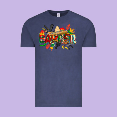 Cinco De Mayo Barber Vintage Tee Designed By Cowgirlartshop