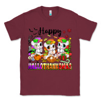 Burgundy happy hallothanksmas unicorns Classic Tee - texasbilliewilder