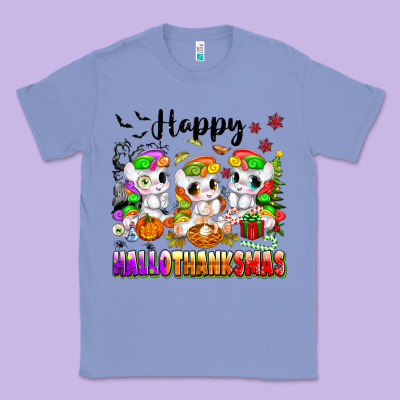 Happy Hallothanksmas Unicorns Classic Tee Designed By Texasbilliewilder
