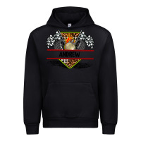 Black custom name race flag and race equipment Urban Hoodie - AdoDesignShop