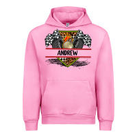 Fuchsia Pink custom name race flag and race equipment Urban Hoodie - AdoDesignShop