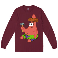Burgundy patrick the star gift Long Sleeve Tee - trangStudio