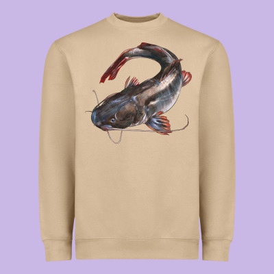 Catfish Illustrations Heavyweight Sweatshirt Designed By Lillyallendesigns