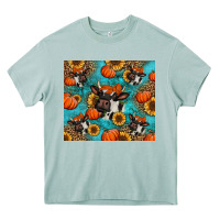 Autumn Pumpkins Holstein Cow Heavy Core Tee | Teevron